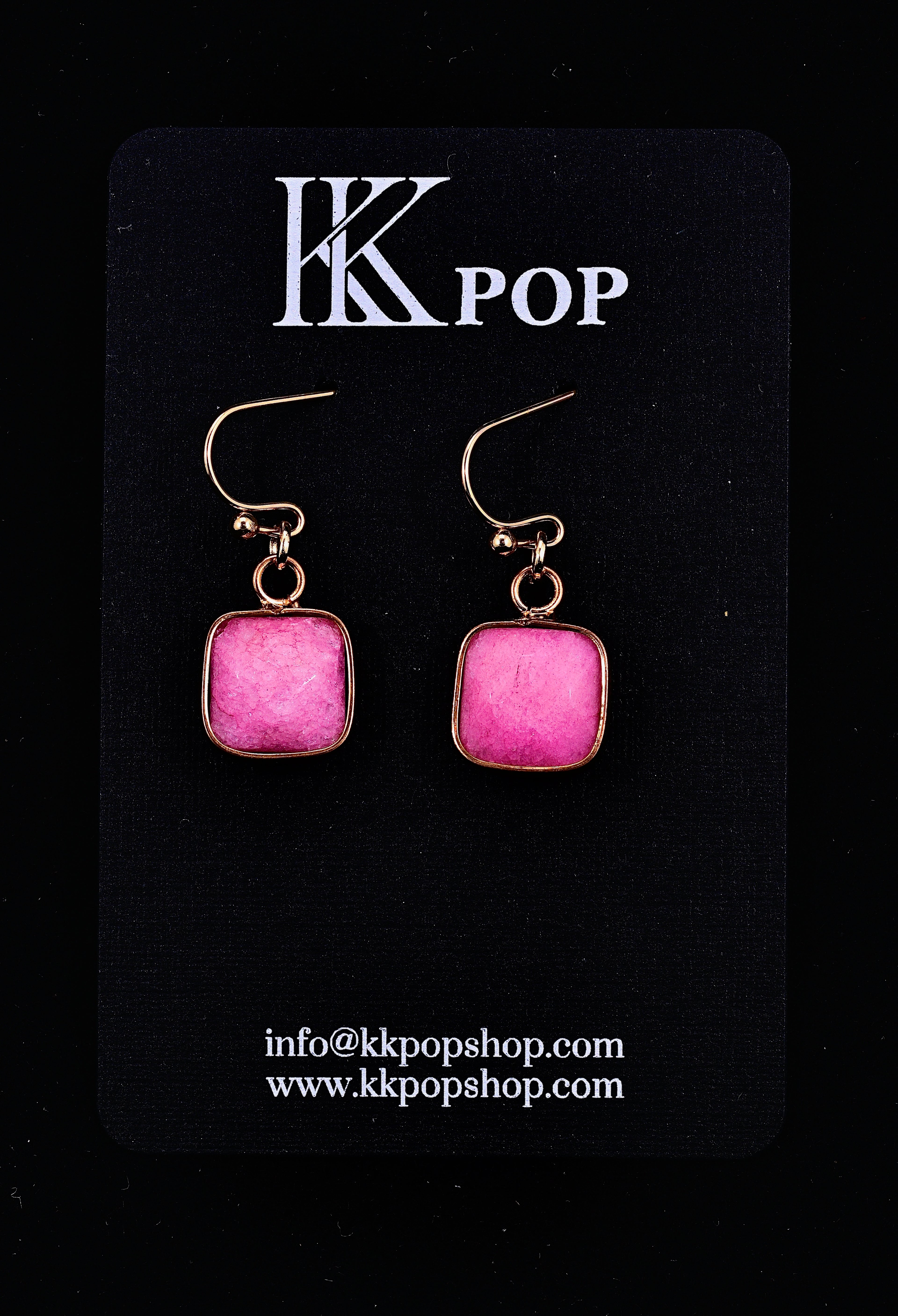 Jade Glow Square Drop Earrings
