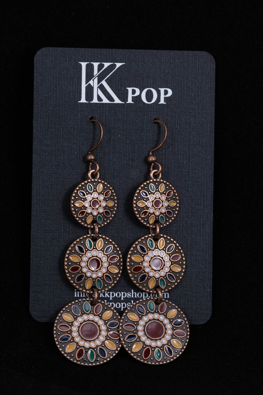 Copper Daisy Pop Dangle Earrings