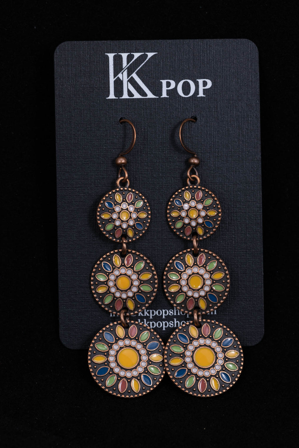 Copper Daisy Pop Dangle Earrings