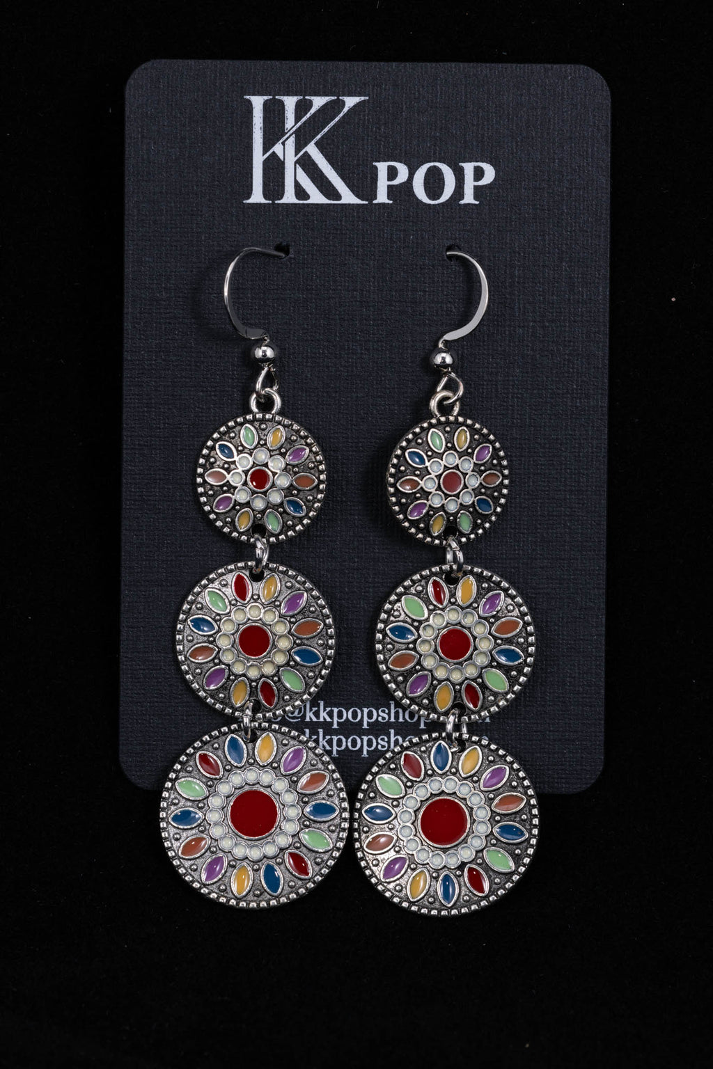 Silver Daisy Pop Dangle Earrings