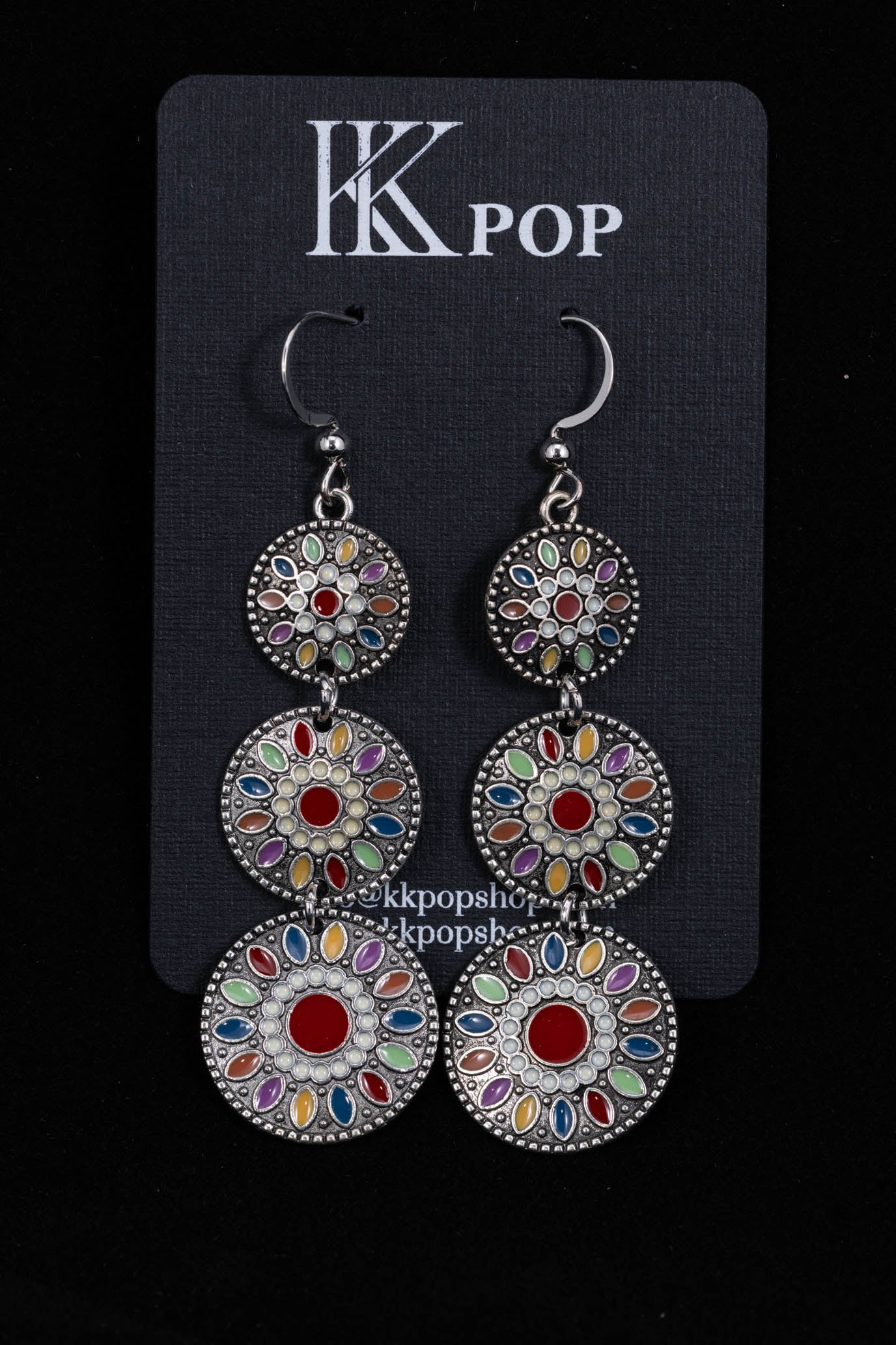 Silver Daisy Pop Dangle Earrings