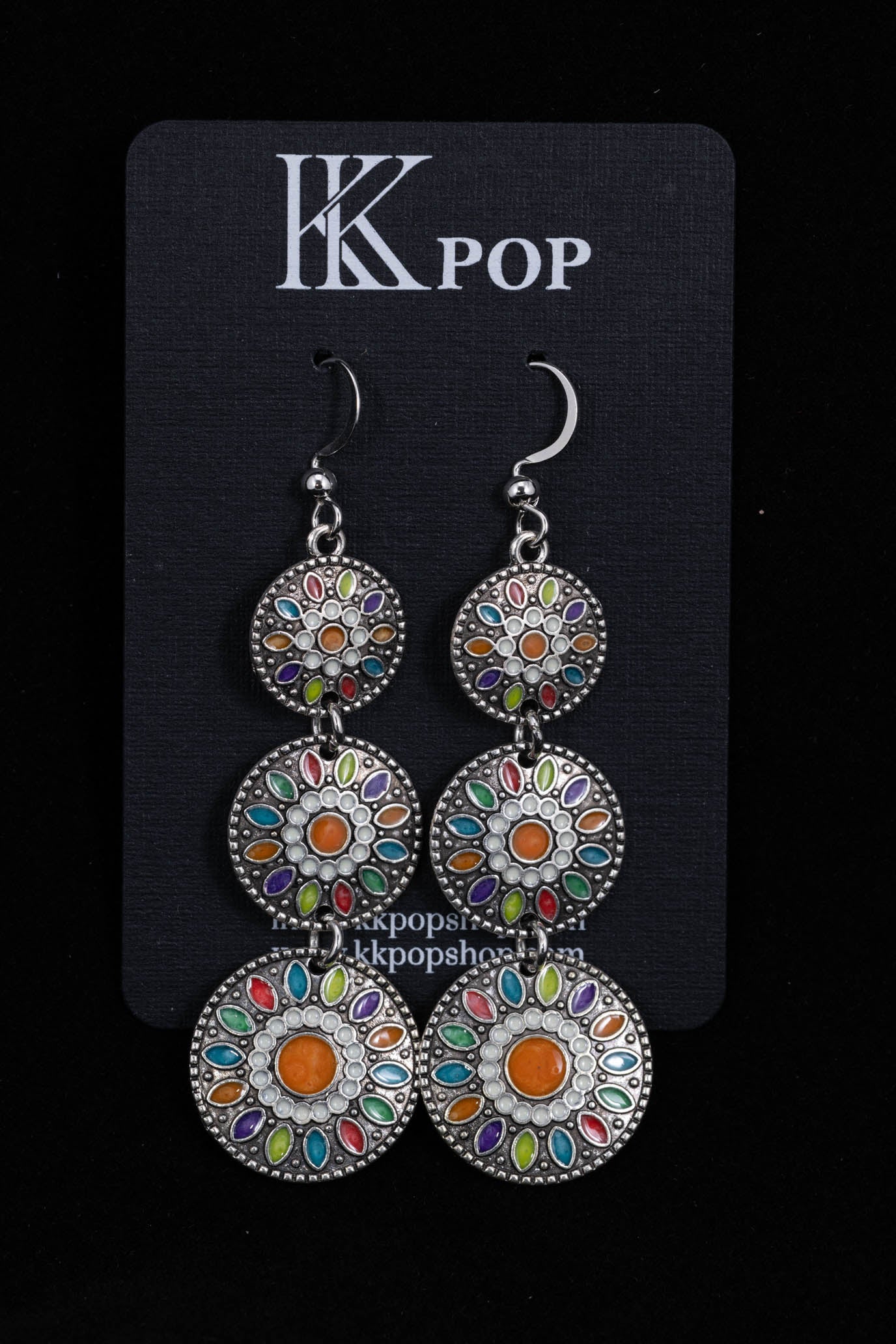 Silver Daisy Pop Dangle Earrings