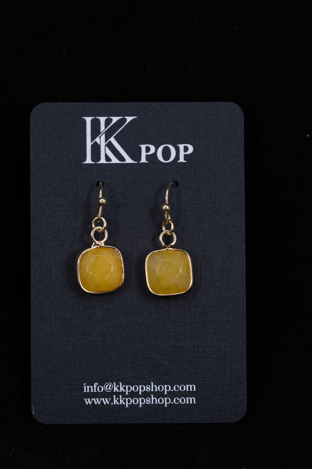 Jade Glow Square Drop Earrings