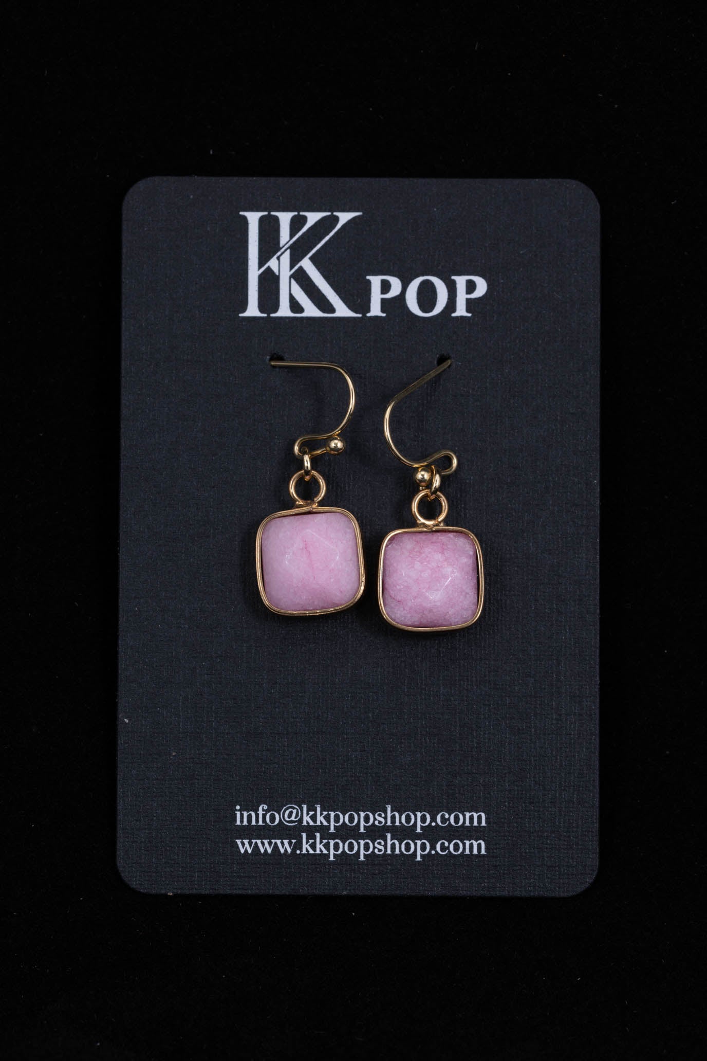 Jade Glow Square Drop Earrings