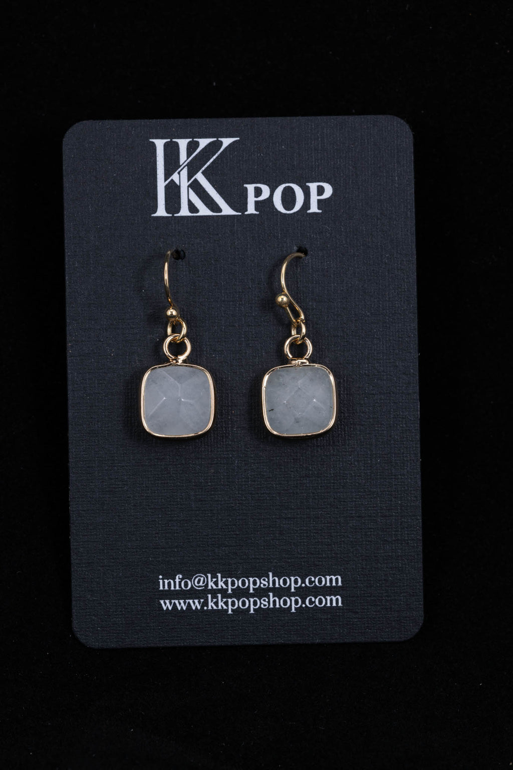 Jade Glow Square Drop Earrings