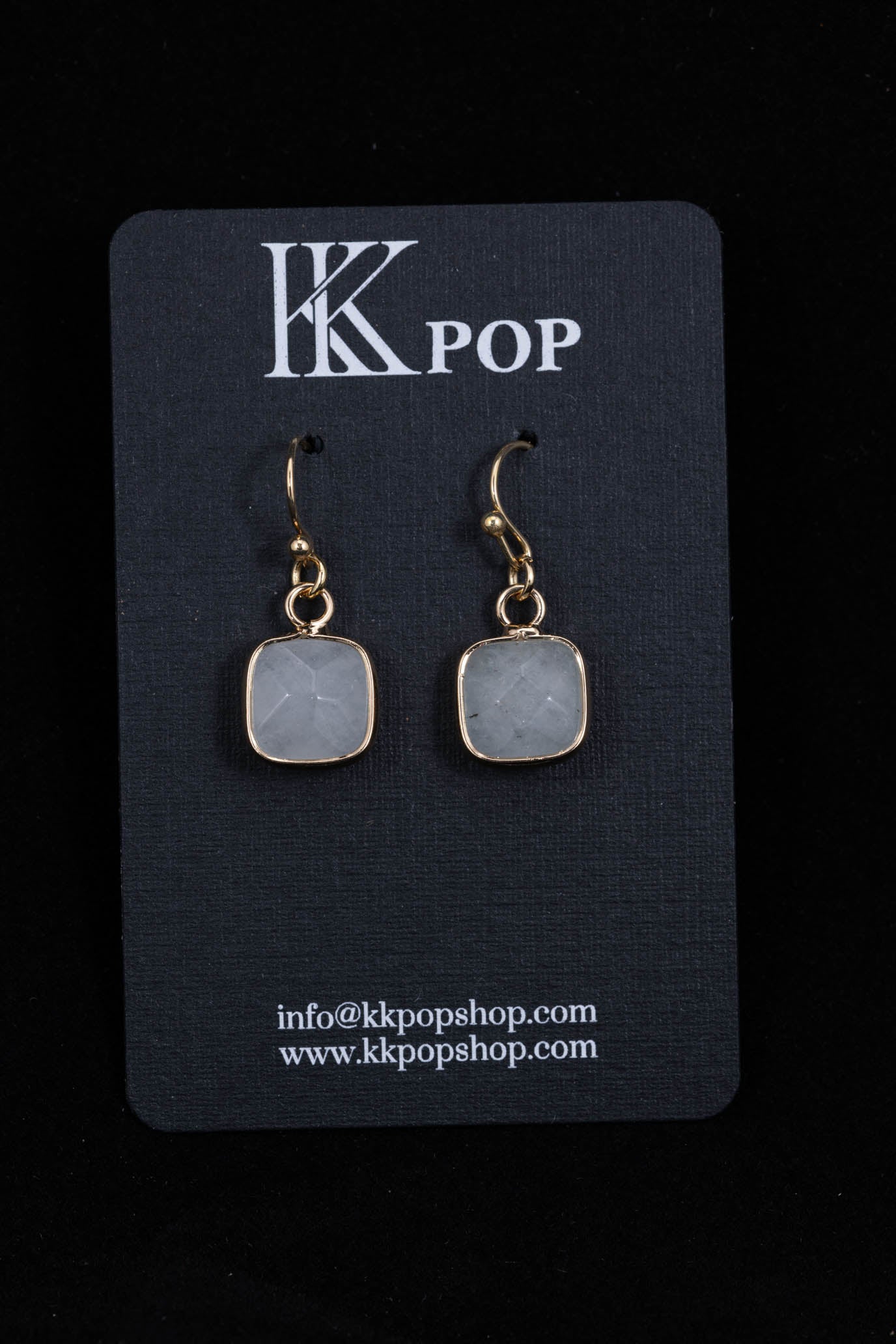 Jade Glow Square Drop Earrings