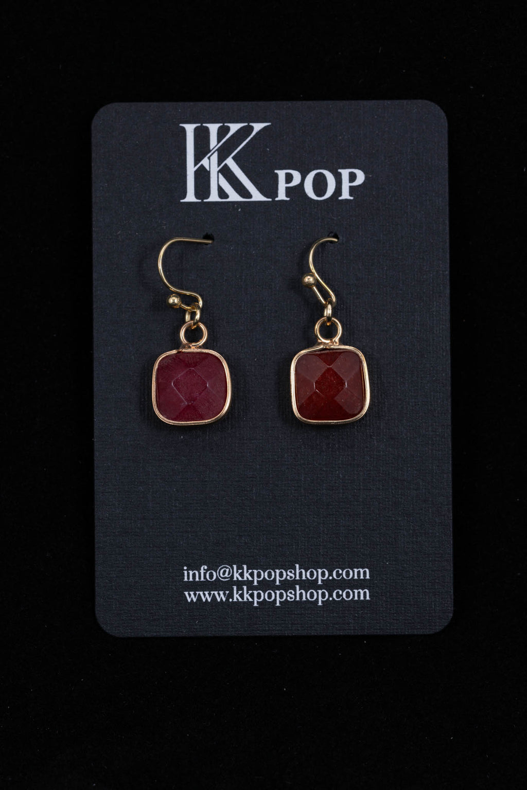 Jade Glow Square Drop Earrings