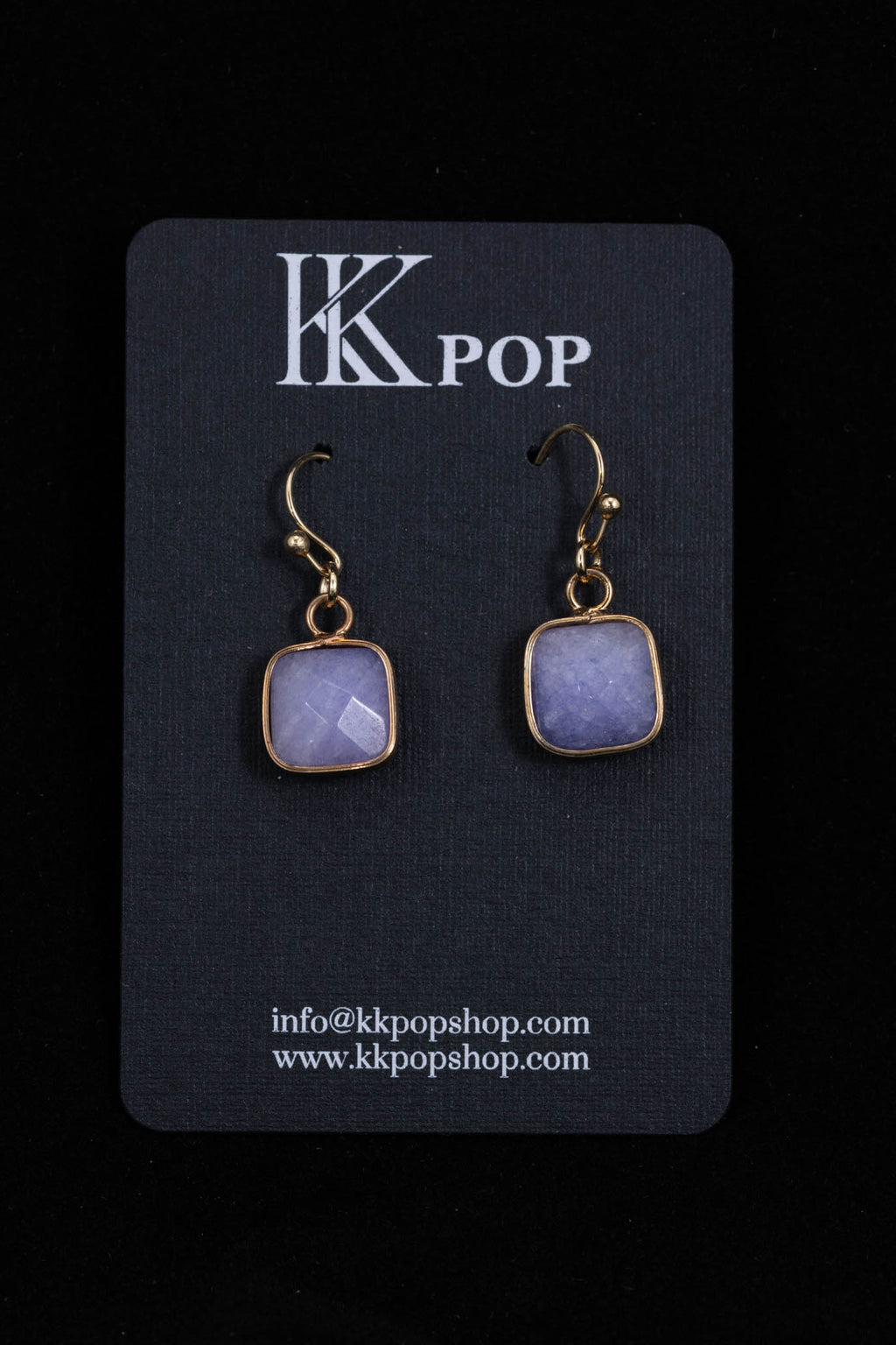 Jade Glow Square Drop Earrings