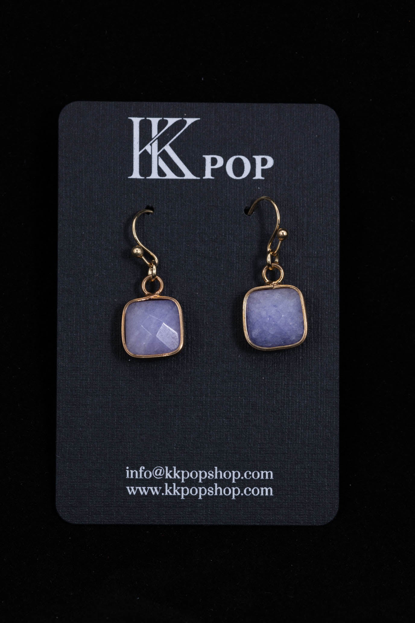 Jade Glow Square Drop Earrings