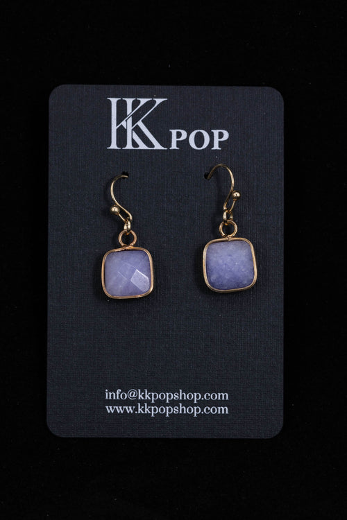 Jade Glow Square Drop Earrings