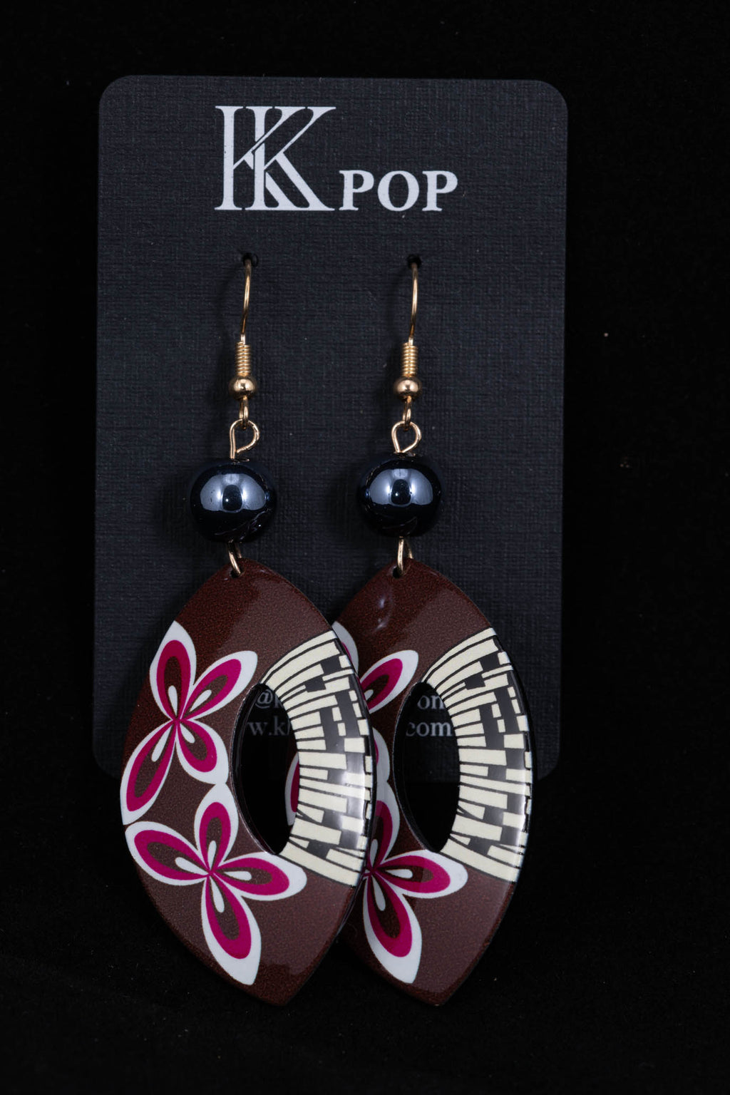 Tropical Blossom Oval Drop Earrings