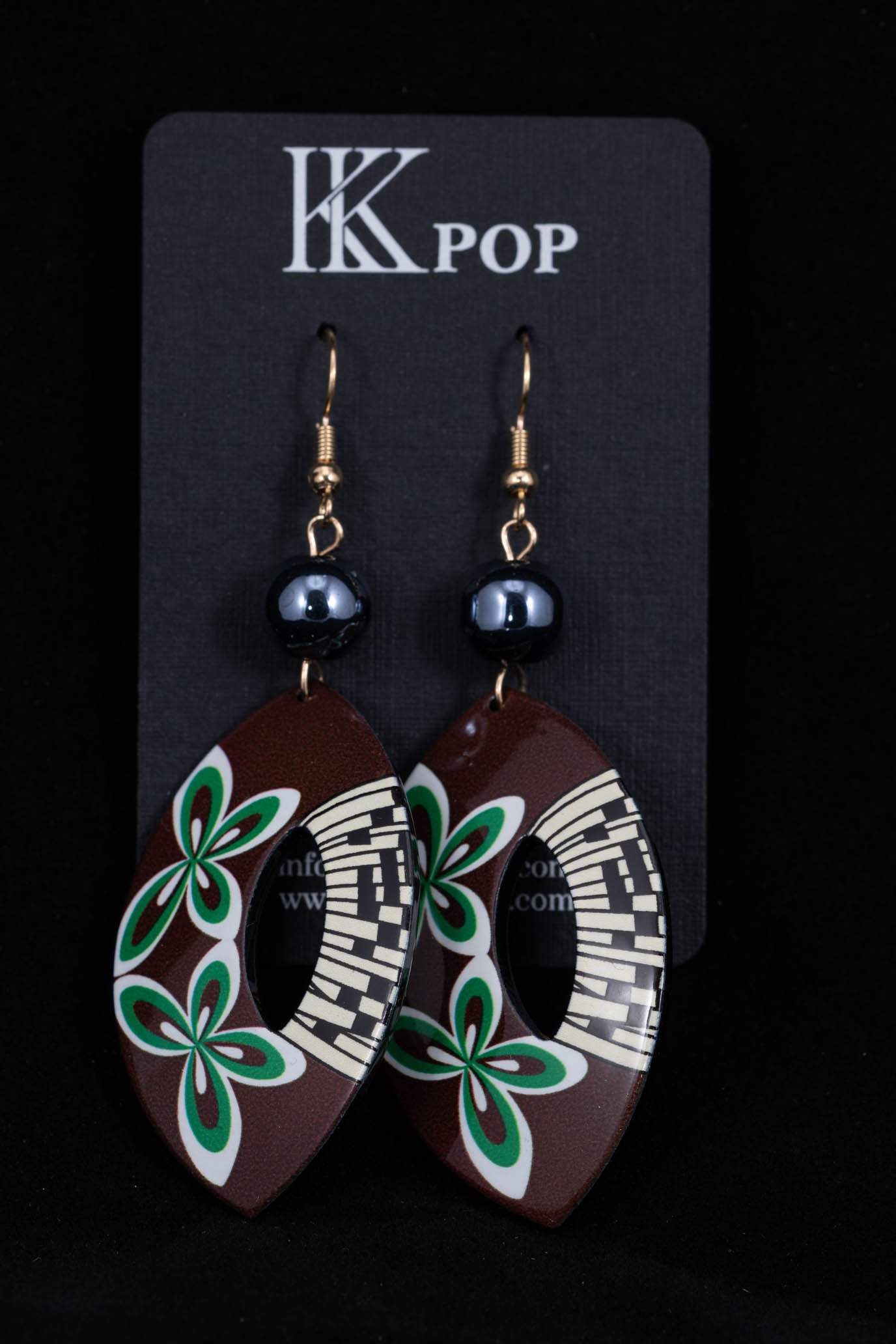 Tropical Blossom Oval Drop Earrings