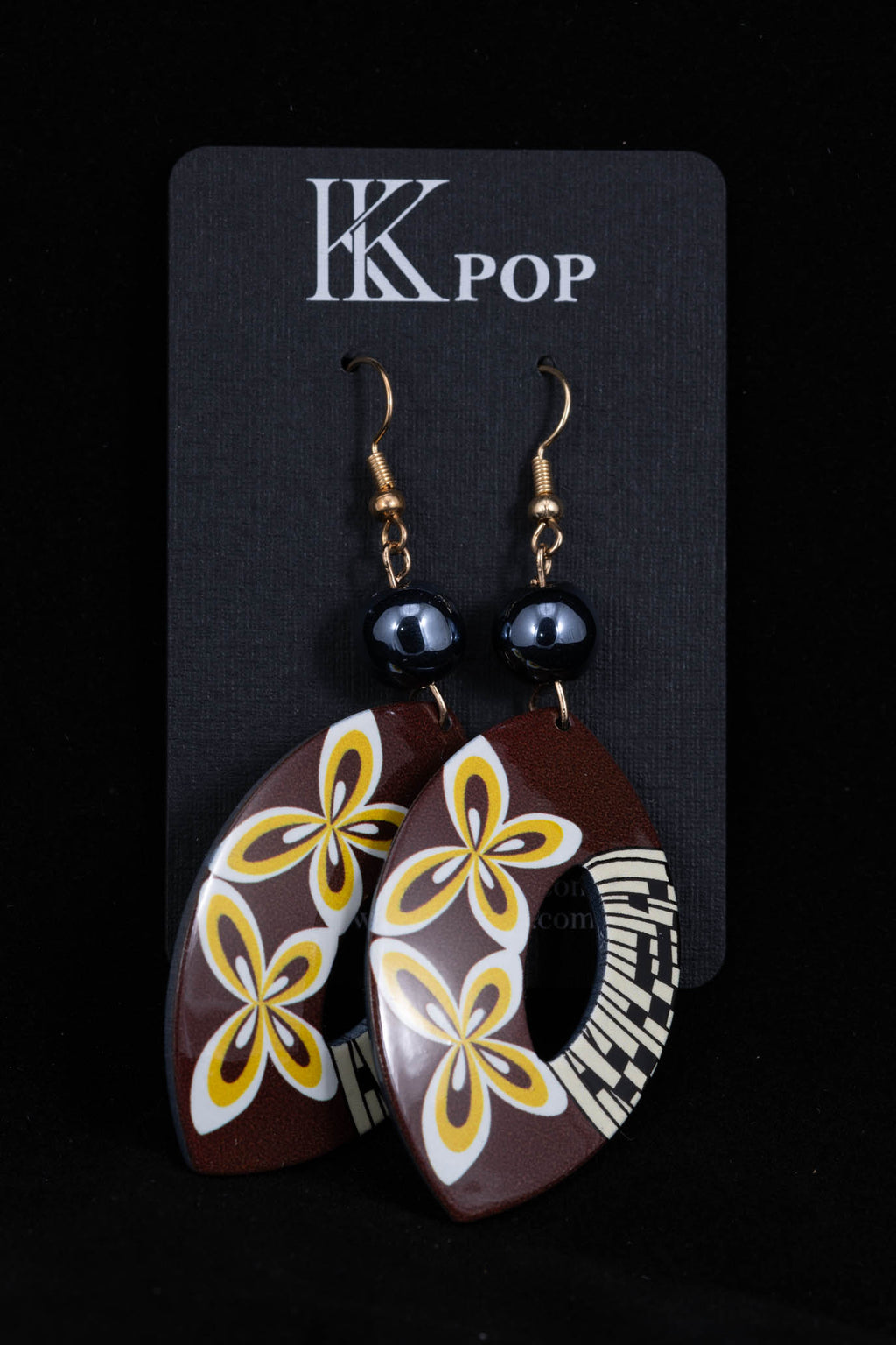 Tropical Blossom Oval Drop Earrings