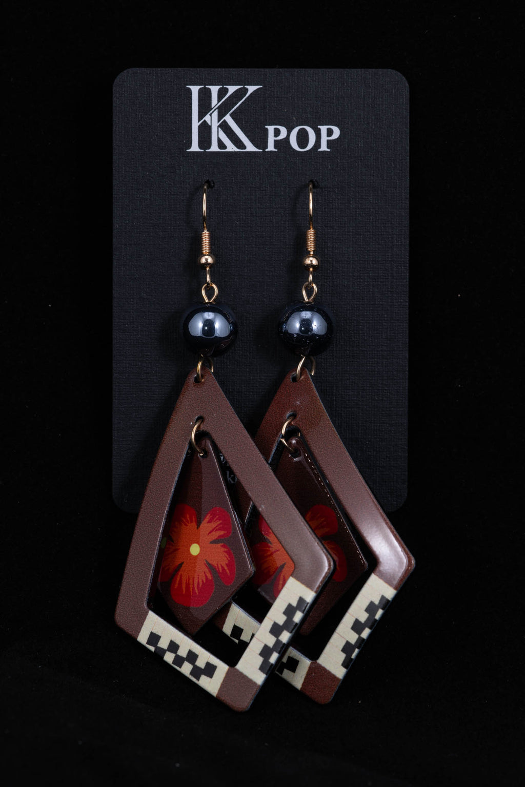 Tropical Mosaic Diamond Drop Earrings