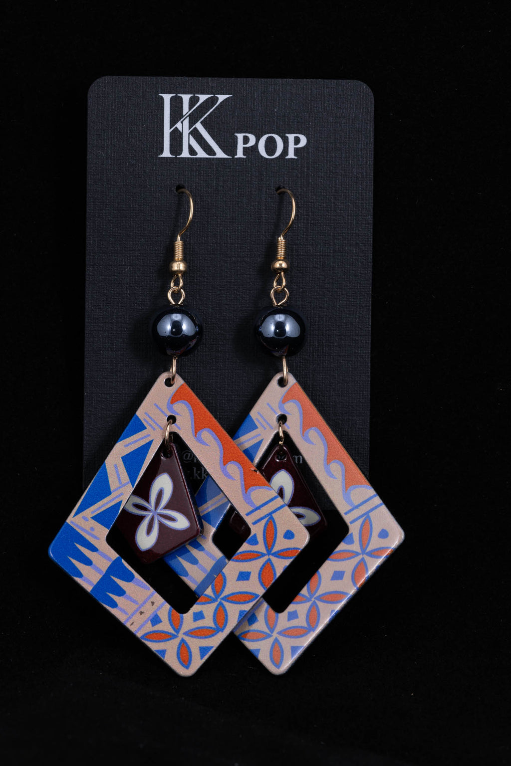 Tropical Mosaic Diamond Drop Earrings