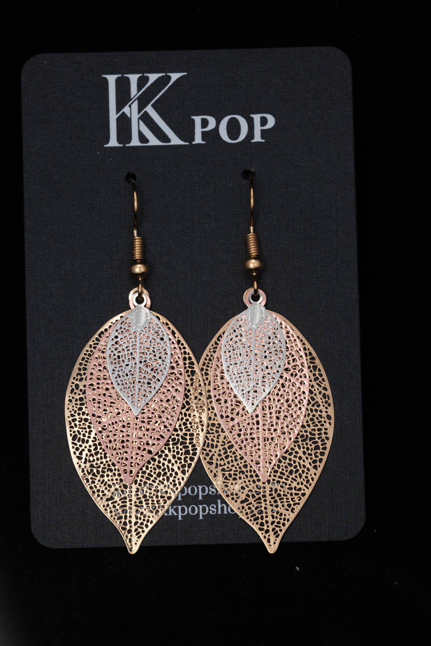 Metallic Leaf Whisper Dangle Earrings