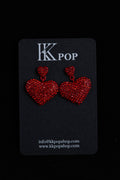Crimson Heart Dangle Earrings