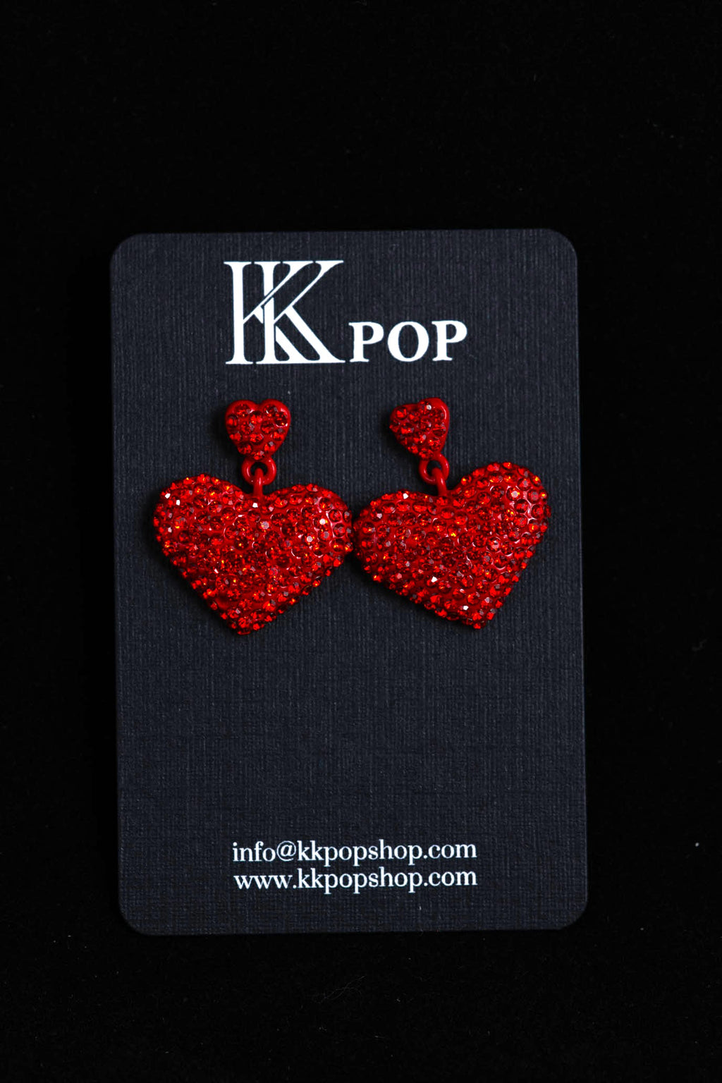 Crimson Heart Dangle Earrings