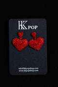 Crimson Heart Dangle Earrings